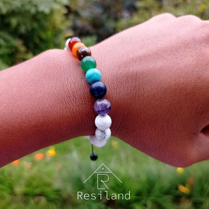 Pulsera 7 Chakras con Blanco